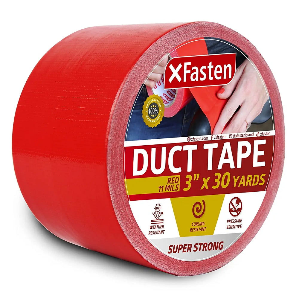XFasten Super Strong Duct Tape, 3 Inches x 30 Yards (Red, 3-Inch by 30 ...