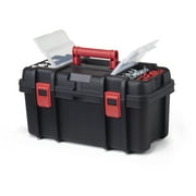 Hyper Tough 19-inch Toolbox, Plastic Tool and Hardware Storage, Black