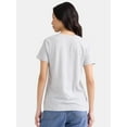 thumbnail image 4 of Time and Tru Women's Crewneck Tee with Short Sleeves, 2-Pack, Size XS-XXXL, 4 of 7