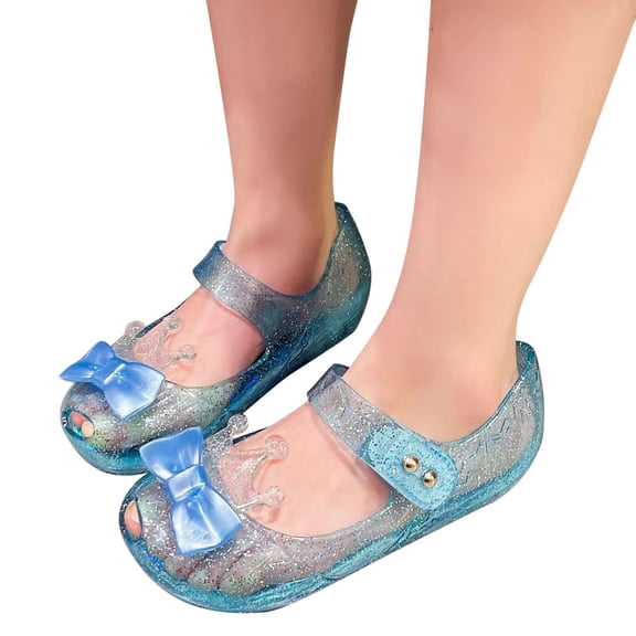 Toddler Shoes,Girls Shoes Flash Diamond Soft Sole Non Sandals Kids Jelly Dance Shoes Dancing,Boys Shoes,Blue,5.5 Years