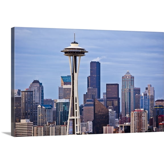Great BIG Canvas | "Space Needle II" Canvas Wall Art - 24x16
