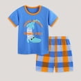 thumbnail image 2 of Taybagh Boys Summer Outfits Versatile Printed Round Neck Short Sleeve Shirts Shorts Sets Lightweight Clothes, 2 of 7