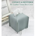 thumbnail image 3 of Tissue Box Cover, Square Decorative PU Leather Tissue Box Holder Modern Tissue Case Facial Paper Organizer Dispenser for Bathroom, Vanity Countertop, Night Stands, Desk 5X5X5'', 3 of 6