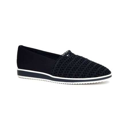 

KAREN SCOTT Womens Navy Cushioned Keldraa Almond Toe Slip On Loafers Shoes 5 M