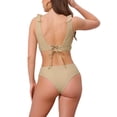 thumbnail image 3 of INSPIRAR CHIC Conjunto de Bikini de Dos Piezas para Mujer con Volantes, Escote en V, Tiras Anchas, Leopardo, Top con Cuerda Ajustable y Parte Inferior Triangular Grande, 3 of 5