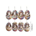 thumbnail image 3 of OutmaxHome 8 Pack Easter Eggs Decorations Wooden Hanging Ornaments Colorful for Easter Basket Tree Decor Party Favors Supplies, 3 of 6