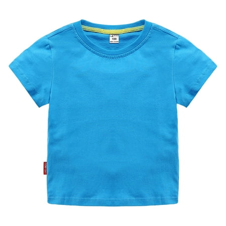 

Boys Girls Classic Fit Crew Neck T Shirt Organic Cotton Soft Multi Pack Short Sleeve Basic Toddlers Kids Summer Clothes
