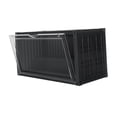 thumbnail image 3 of Vitrina para objetos de colección, caja de exhibición apilable de dos niveles con forma de cubo para mostrador, vitrina para figuras, modelos de autos con negro claro, 3 of 8