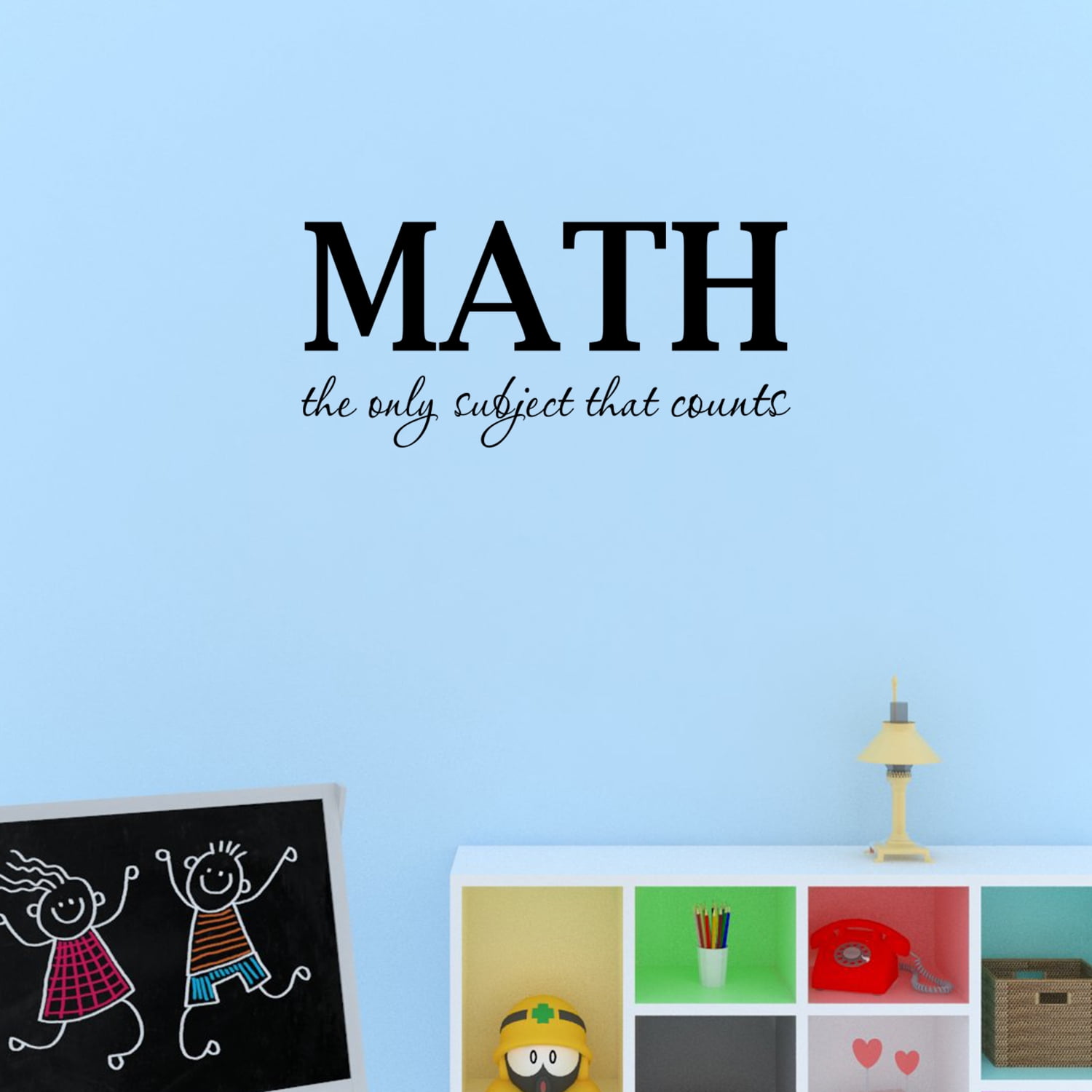 Math the Only Subject that Counts Wall Decal Quote School Wall Art