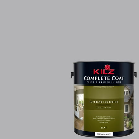 KILZ COMPLETE COAT Interior/Exterior Paint & Primer in One #RL100 Hippopotamus (Best Primer For Exterior Plywood)