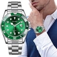 thumbnail image 2 of Reloj fantasma de agua verde reloj de hombre calendario correa de acero reloj de cuarzo de alta calidad, 2 of 4