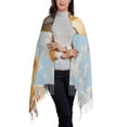 thumbnail image 2 of Rateoe Daisy Flower Field Cow Women's Traditional Scarf Wrap Tassel Shawl Fringes Neck Head Shawl Retro Scarf, 2 of 8