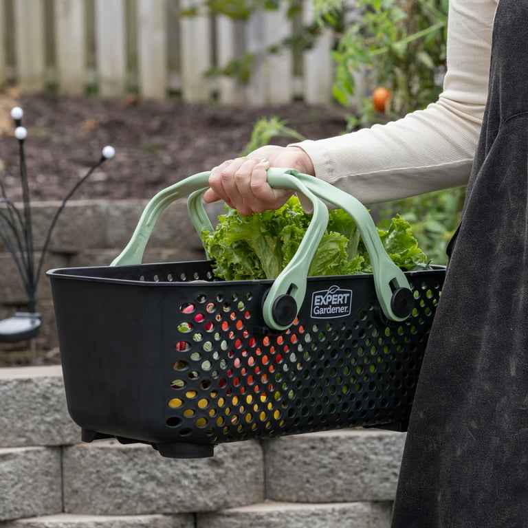 Expert Gardener Harvest Basket, Plastic, Black