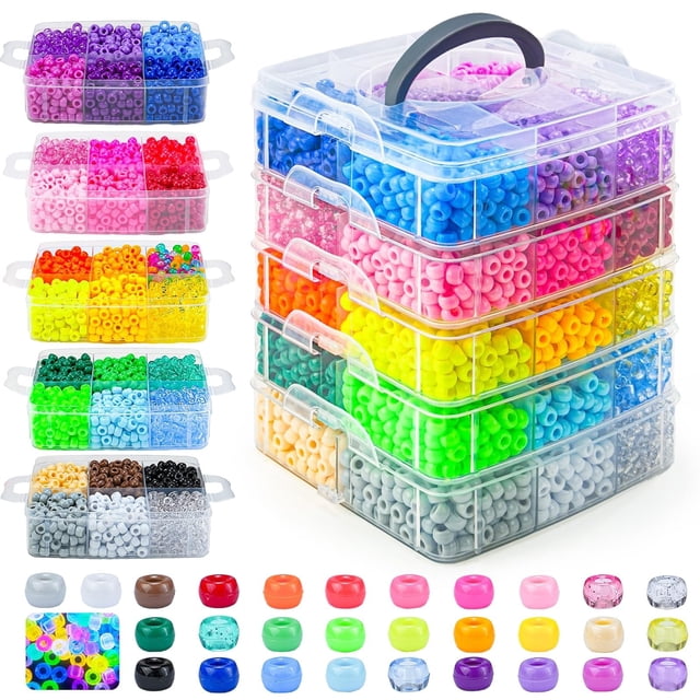 Kit DIY de abalorios Gionlion de 5250 piezas, 30 colores, brillo en la oscuridad