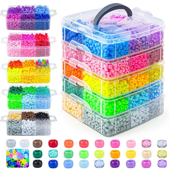 Kit DIY de abalorios Gionlion de 5250 piezas, 30 colores, brillo en la oscuridad