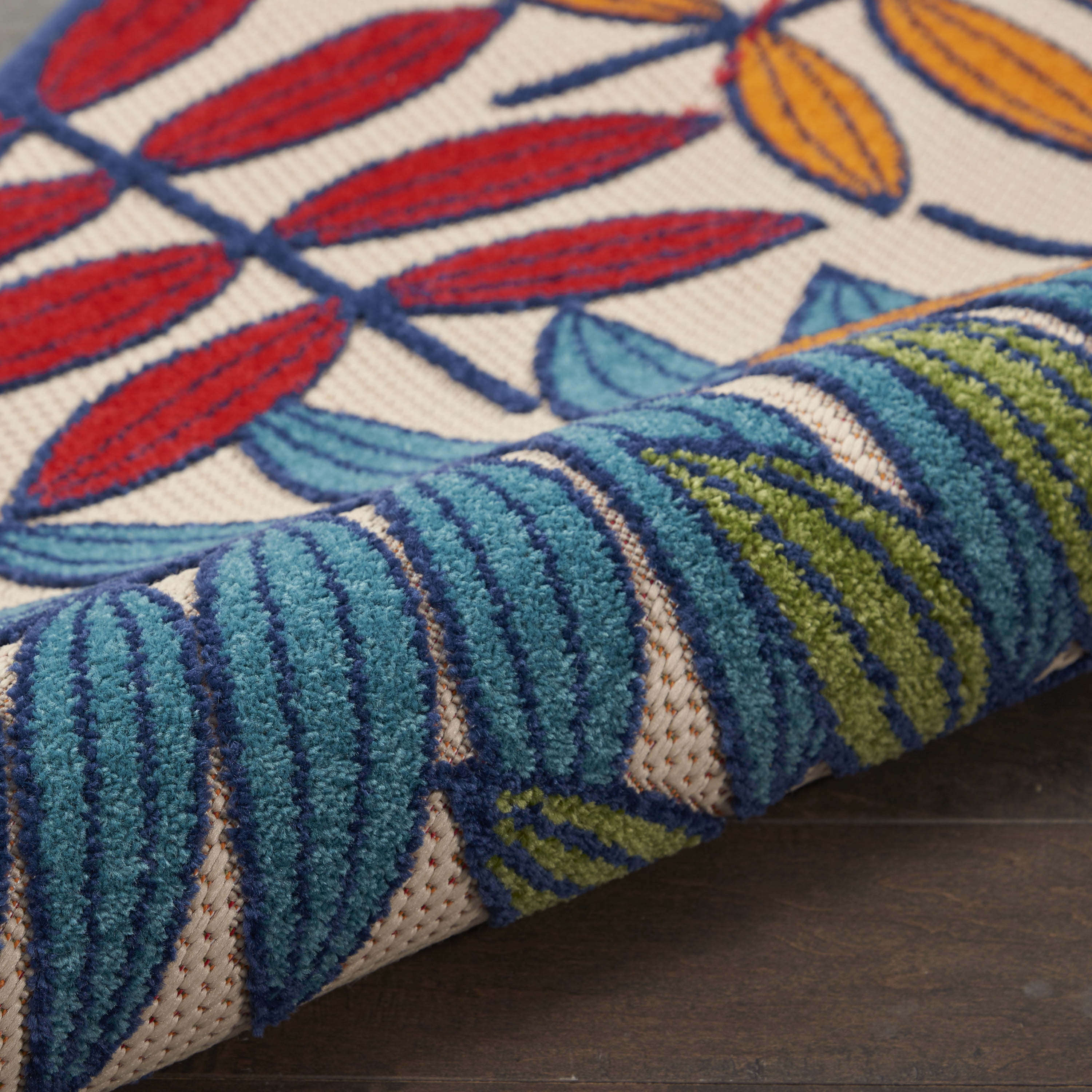 Nourison Aloha Indoor/Outdoor Tropical Botanical Multicolor 2'3" x 8' Area Rug, (8' x Runner)