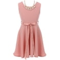 thumbnail image 3 of Little Girl Girls Set Floral Lace Jacket Round Neck Bow Holiday Flower Girl Dress Blush 4 JKS 2096, 3 of 5
