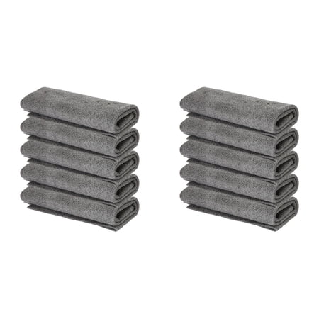 Microfiber Cleaning Cloth Gray - 10 Pcs (11.8 x11.8 ) -Reusable Kitchen Towel Dish Cloth Washes Ultra Absorbent Microfiber Towel Weave Grime & Liquid for Streak-Free - Car Washing Cloth