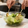 thumbnail image 4 of GPED 10 Pieces Stainless Steel Serving Utensils, Large Serving Utensils Set for Partie, Include 8.7" Pie Cake Server, 8.7" Serving Spoons, 8.7" Slotted Spoons, and 9.4" Tongs (Gold), 4 of 7