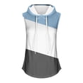 thumbnail image 3 of Women's Tops Dressy Casual Elegant Going out Blouse Vintage Solid Color Tank Tops Sleeveless Tunic Tops Loose Fit Flowy Fashion Drawstring Hooded Summer Clothes for Teen Girls Light Blue T Shirts M, 3 of 3