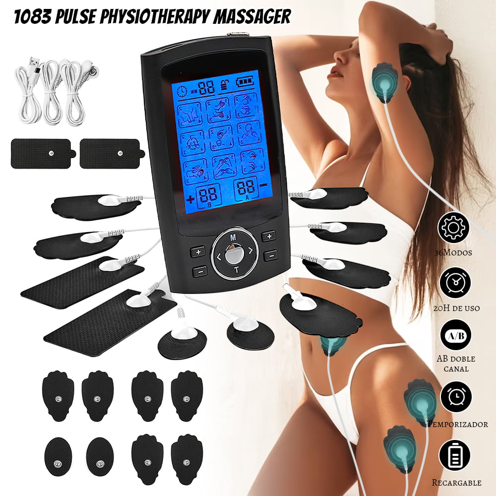 1byone TENS Unit Wireless Bluetooth Muscle Stimulator Muscle Massager  Machine Wholesale, EMS Unit Electronic Pulse, EMS & TENS Modes, with 6 Pads  for Neck, Knee, Back Pain Relief White