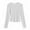 White, variant on Womens Tops Long Sleeved Round Neck Solid Color Pullover Top,Tops for Women Brown S