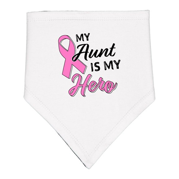 Inktastic My Aunt is My Hero Breast Cancer Awareness Baby Bandana Bib