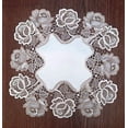 thumbnail image 4 of Doily Boutique Square Doily with Cocoa and Antique White Lace Roses with Antique Fabric, Size 12 inches, 4 of 4