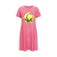 thumbnail image 4 of Camisón corto de talla grande para mujer, camisón de manga corta con estampado de pecho a la moda, camisón para mujer, 4 of 5
