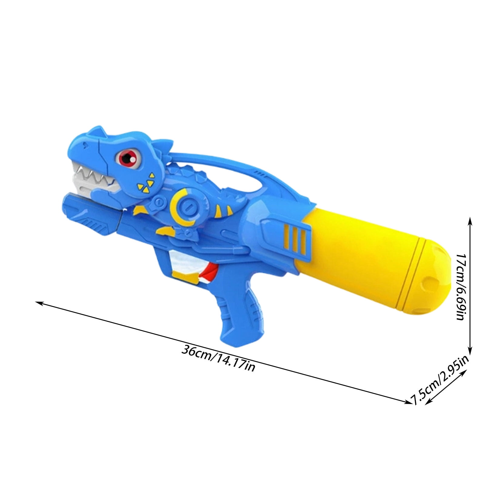 Dinosaur Water Gun for Kids Pressurized Spray Toy with Long Range Outdoor Play Splash Fun for Boys Girls Summer Beach Park 12 Inch Plastic Water Blaster