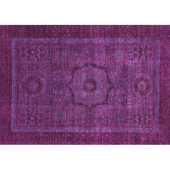 Ahgly Company Indoor Rectangle Abstract Purple Modern Area Rugs, 8' x 12'