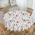thumbnail image 4 of Round Tablecloth Christmas Pine Tree White Winter 60 Inch Table Cover for Dining Polyester Cloth with Scalloped Edges Stain Resistance Kitchen Picnic Party Restaurant Decoration, 4 of 6