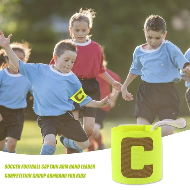 Brazalete de competición de líder de banda de capitán de fútbol para niños (verde)