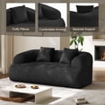 thumbnail image 6 of Rophefx 75.5" Boneless Cloud Couch, Chenille Curved Sofa, Modern Compression Sofa for Living Room, No Assembly Required, Black, 6 of 9