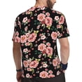 thumbnail image 2 of Wukai Rose Flowers Print Men's Short-Sleeved Mesh T-Shirt,Quick-Dry Short Sleeve Workout T-Shirt-Small, 2 of 8