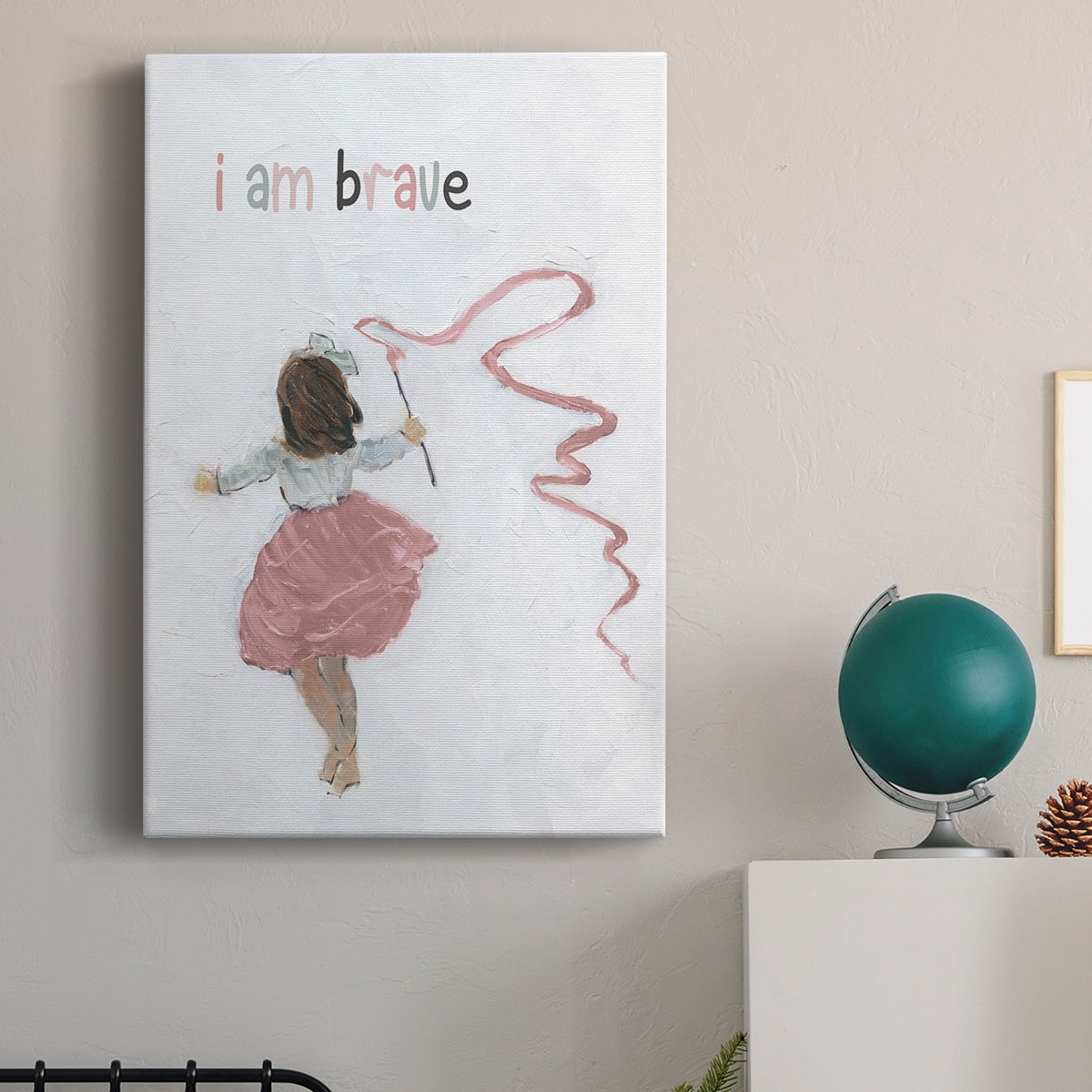 Girl Catching Wind Premium Gallery Wrapped Canvas - Ready to Hang