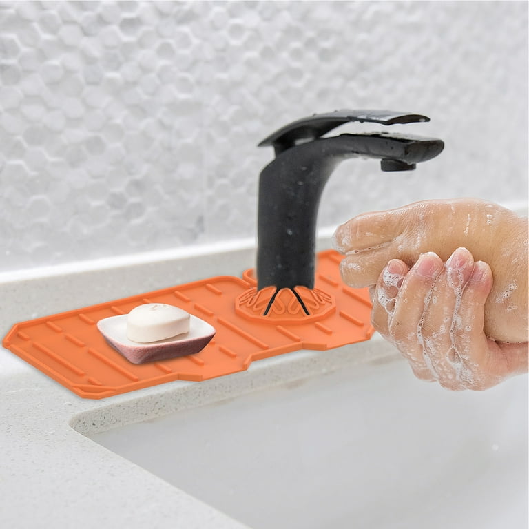Visland Wraparound Faucet Pad Quick-dry Silicone Moisture-proof  Splash-proof Faucet Mat Kitchen Supplies 