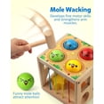 thumbnail image 2 of Montessori Toy Coogam con forma de cubo clasificador de madera, topo, 2 of 7