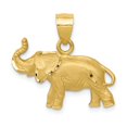 thumbnail image 1 of FB Jewels 14K Yellow Gold Diamond-cut Elephant Pendant, 1 of 3
