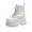 White, variant on Boots for Women TKYCMSUAKI Fashion Block Heel Platform Combat Ankle Booties Women's Lace up Studded Motorcycle Boots Mid Calf Boots