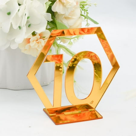 

Home Decor Three Dimensionals Gold And Silver Acrylic Wedding Digital Table Number Card Table Seat Card Mirror Table Ornaments