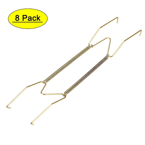 Uxcell 12" W Type Plate Hanger Stainless Steel Iron Zinc Plated Gold Tone 8 Pack