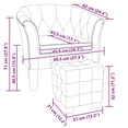 thumbnail image 4 of vidaXL Tub Chair with Footstool Gold Faux Leather, 4 of 4