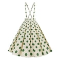 thumbnail image 2 of Puntoco Vestido De Longitud Media Con Cordones Y Cintura Alta, Tetona, Escote Cuadrado, Temperamento Retro, Para Mujer, Verde, Xl,Regalos Para Mujer Joven, 2 of 9