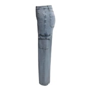 Womens High Waisted Multi-Pocket Fashion Utility Jeans Cargo Straight Leg Denim Pants Casual Versatile Trousers Streetwear Cargo Pants
