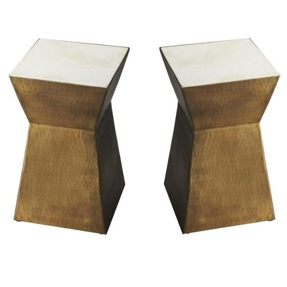 Home Square 20.5"H Transitional End Table in Multi-Color - Set of 2