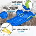 thumbnail image 3 of ArcticThrill Snow Sled for Kids - PolaRide Sledge - Single Rider Racer Toboggan with Pull Rope and Brake Handles; Outdoor Plastic Winter Sleigh for Toddlers & Kids, 3 of 8