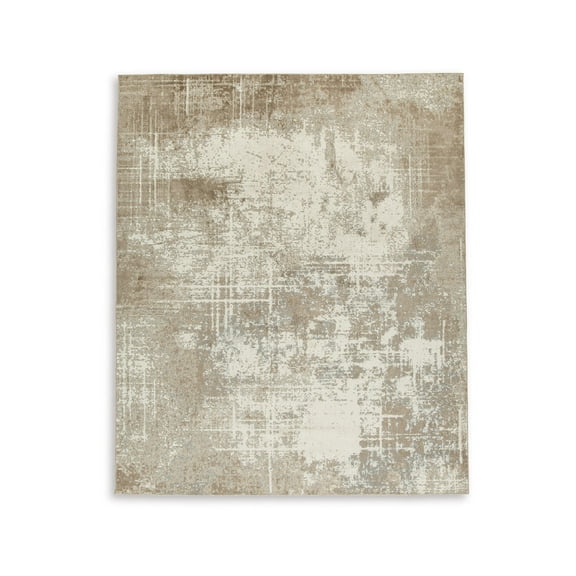 Signature Design by Ashley Grifflain Contemporary 8' x 10' Machine Woven Abstract Pattern Large Area Rug, Low Pile, Tan & Brown
