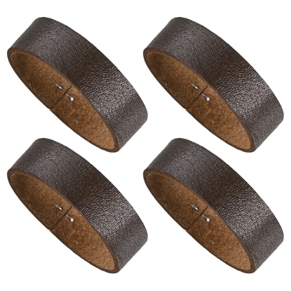 4-Pack Leather Loop Keeper Accessories, 1.5 Inch/ 3.8 cm Belt Loop Keepers Use for Holding Extra Length Straps in Place Pants, Elastic Texture Belts Buckle [Brown]