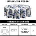 thumbnail image 2 of Blue Floral Round Table Cloth - Navy Leaf Tablecloth 60 Inch Botanical Plant Table Cloth Spring Summer Table Cover for Home Kitchen Party Picnic Dinner, 2 of 7